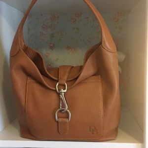 Dooney and Bourke pebbled leather log lock hobo